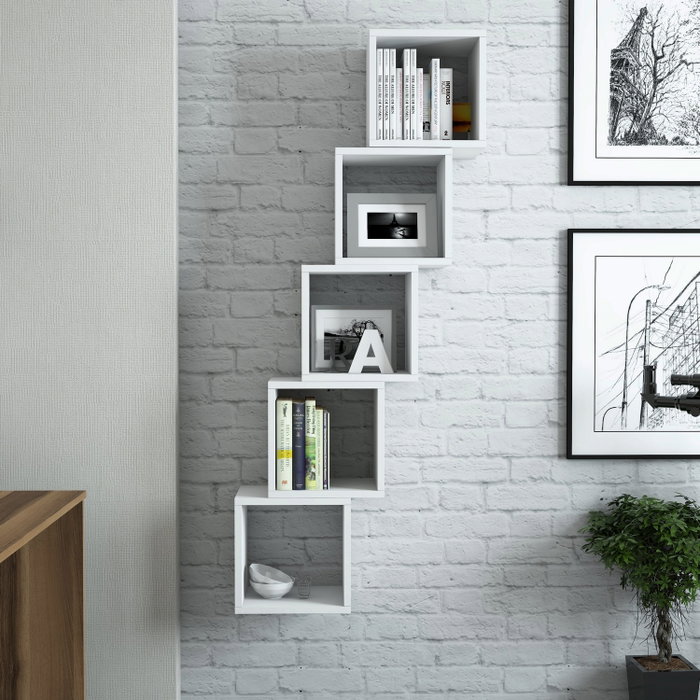 Hanah Home Estantería de Pared Blanca (Pack de 5 Piezas) Hanah Home Estantería de Pared Blanca (Pack de 5 Piezas)
